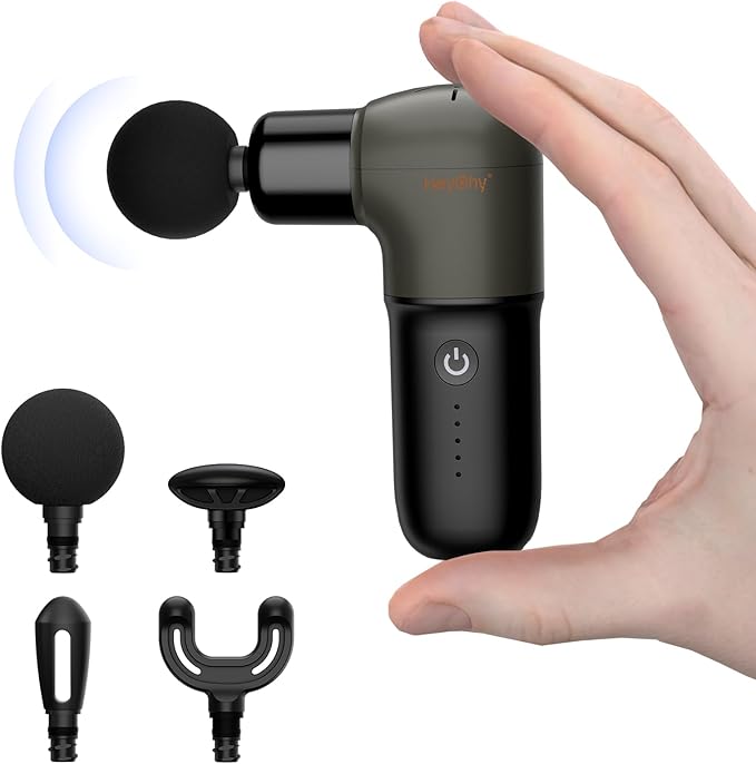 Super Mini Massage Gun Deep Tissues Percussion Muscle Massager Compact Sports Travel Massage Gun Portable Massager Gun for her him Black