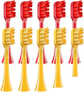 10 Pieces of Toothbrush Heads Compatible with APIYOO G7/P7/Y8/T9/T10/T6S/T7S/A7/SUP/MOLE Replacement Brush with Soft Bristles(10PCS Red Yellow)