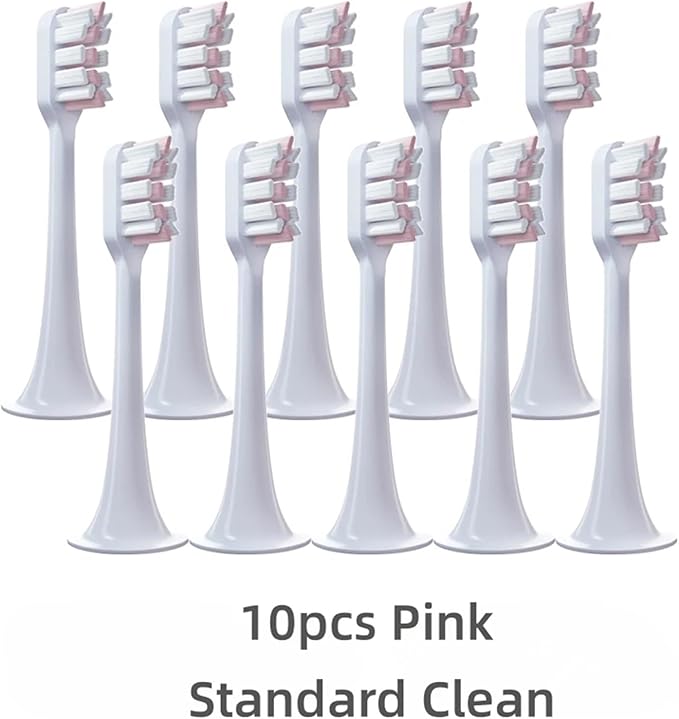 Compatible for Xiaomi Mijia T300 T500 T700 Ultrasonic for Electric Toothbrush Nozzles High-Density Replacement Tooth Brush Head(Pink-Standard)