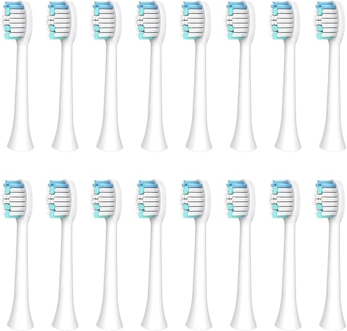 Electric Toothbrush HeadsCompatibility for S100 S200 S600 S700 S800 S900 S710 S820 S910 Alfawise Digoo DG-YS11(White 16pcs)