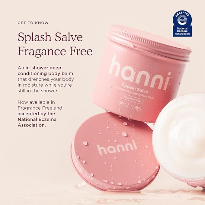 HANNI Splash Salve Body Mask In-Shower Moisturizer with Coconut Jojoba Shea Butter &amp Glycerin Deep Conditioning for All Skin Types FRAGRANCE-FREE 250 mL / 8.8 oz