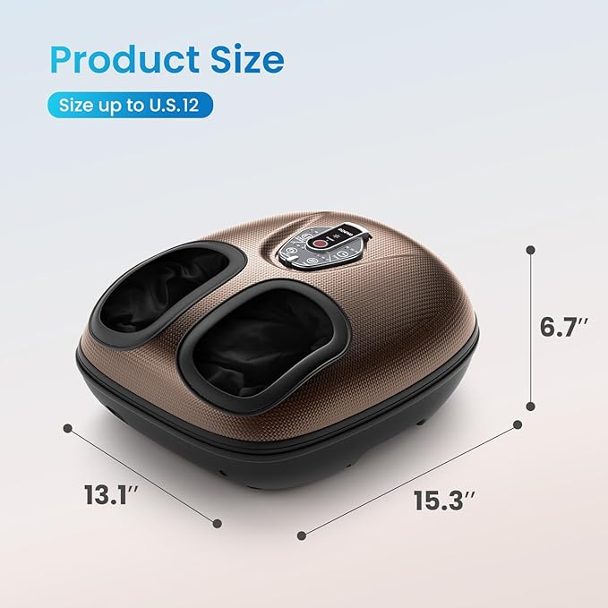 RENPHO Foot Massager Machine with Heat [2026 Upgraded] Shiatsu Foot Massager for Plantar Fasciitis Birthday Gifts for Women Men Cordless Control Best Gifts for Women/Mom/Wife Brown