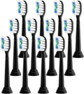 Replacement Toothbrush Heads Compatible for Philips Hx6920 4100 2 Series Sonicare Diamond Electric Brush Heads(Black-12 Pcs)