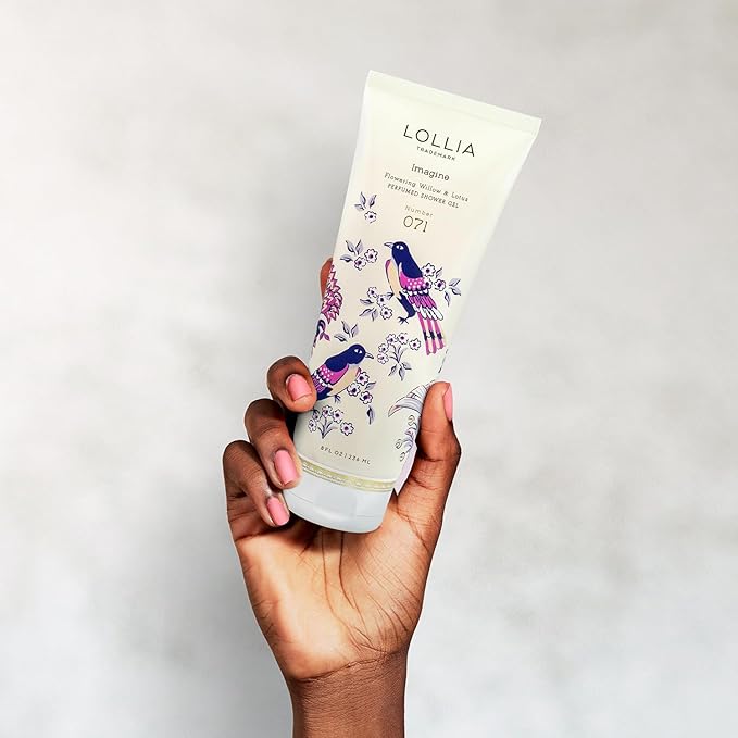 LOLLIA Imagine Shower Gel 8 fl. oz. – Flowering Willow &amp Lotus – Scented Shower Gel Body Wash Shea Butter Body Wash Bath Wash for Women