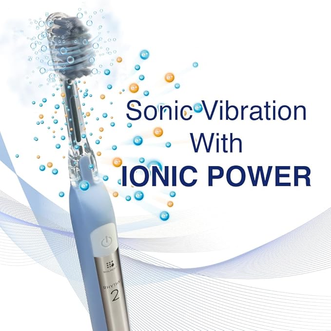 Soladey SoladeyRhythm2 Ionic Power Electric Toothbrush Solar Panels and TiO2 Semiconductor (Ice Blue) Ready to use Ionic Toothbrush