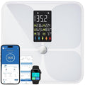 Lepulse Smart Body Fat Scale with Heart Rate 4.68 Large Display BMI Scale 20 Body Composition Metrics: Muscle Mass Body Fat Percentage Bluetooth Digital Bathroom Scale with App for Home Fitness