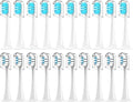 Compatible for Mijia T300/T500/T700 Sonic Toothbrush Heads Replaceable Refill Nozzles 4 Colors with Caps 4/20Pcs(10White10Blue)