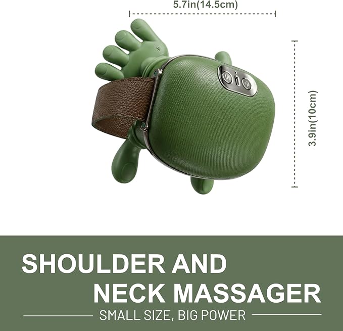 Neck Massager with fingersRechargeable Portable Heated Four Hands Neck and Shoulder Massager Bionic Portable 4D Deep Kneading Shiatsu3 Intensity Levels 2 Heat Settings Gifts for Women or Man