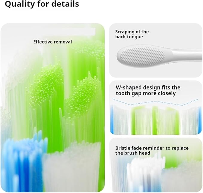 6 pcs Replacement Brush HeadsCompatible for Flow/X PRO/X /F1/Z1/One/ Air2 Toothbrush Nozzles(6 pcs White)