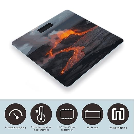 Kilauea Volcano Smart Scale for Body Weight Accurate Bathroom Scale with LED Display Digital Weight Scales Weighing Machine High Precision Scales for Bath Home