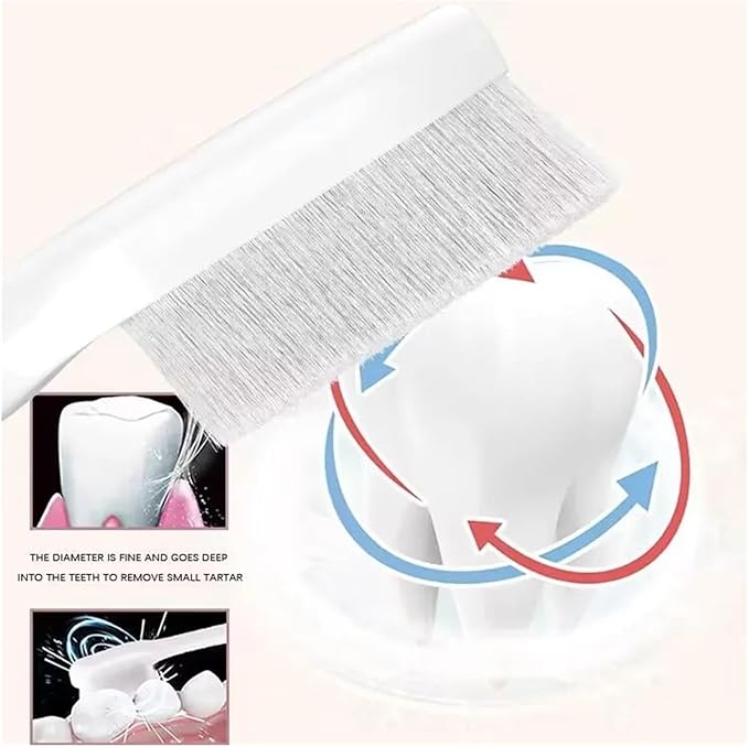 2/4PCS Soft Toothbrush Gum Care Sensitive Nano Brush Heads forCompatible Phili HX3/HX6/HX9(2PCS White)