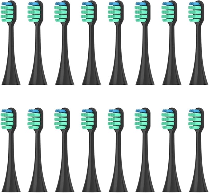 Replacement Toothbrush HeadsCompatible for Panasonic Doltz EW-DC01/DC12/PDL54/PDP51/EW1031/DE92/WEW0980/DL40/DL75/DL82(16pcs Black)