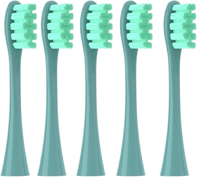 Replacement Brush Heads Compatible for Oclean Flow/X/X PRO/F1/ One/Air 2 Sonic Electric Toothbrush Blue Green Soft Bristle Nozzles(5 Green)
