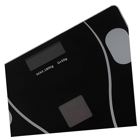 Baluue Practical Digital Body Weight Scale with USB Charging and Solar Power Accurate Fat and Bmi Measurement Tempered Glass for Monitoring