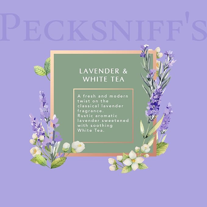 Pecksniff’s Lavender &amp White Tea Foaming Bath Soak – Luxury Bubble Bath 1L / 33.8 fl oz Made in England