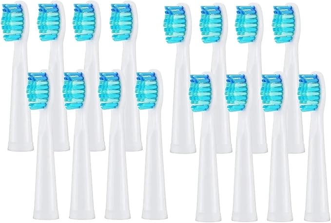 4/8/12/16 Pcs Replacement Brush Heads Compatible For Seago Compatible For Fairywill Electric Toothbrush Head Dupont Bristle Brush(16 Pcs white)
