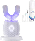 Automatic Toothbrush for Adults - Ultrasonic Electric Toothbrush Rechargeable Waterproof Design with Soft Bristles &amp 30s Timer Wireless Charging Portable Travel &amp Home Use (White)