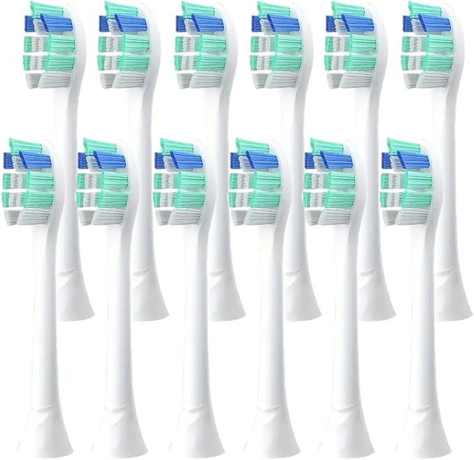 4-16pcs Replacement Toothbrush HeadsCompatible for Philips Electric Brush Head 1100 2100 4100 4300 5100 5300 6100 6500(12pcs)