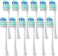 Replacement Toothbrush HeadsCompatible for HX6730/HX6721/HX3216 Bright White Brush(12pcs)