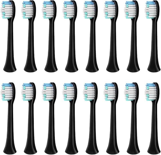 Compatible for 16pcs S100 S200 S600 S700 S710 S800 S820 S900 S910 Toothbrush Heads Ultrasonic Electric(16black)