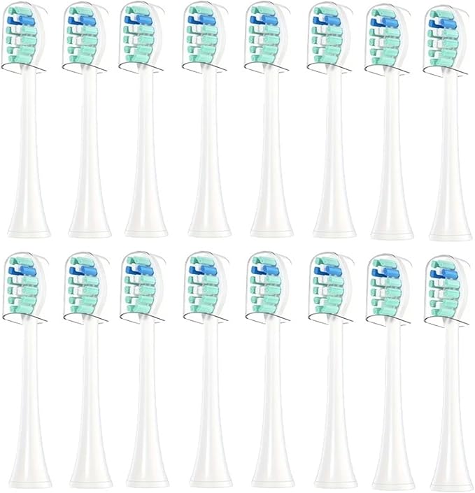 16Pcs Replacement Toothbrush Heads Compatible for 4100 6500 6100 7500 5300 1100 Brush Head(16pcs Green)
