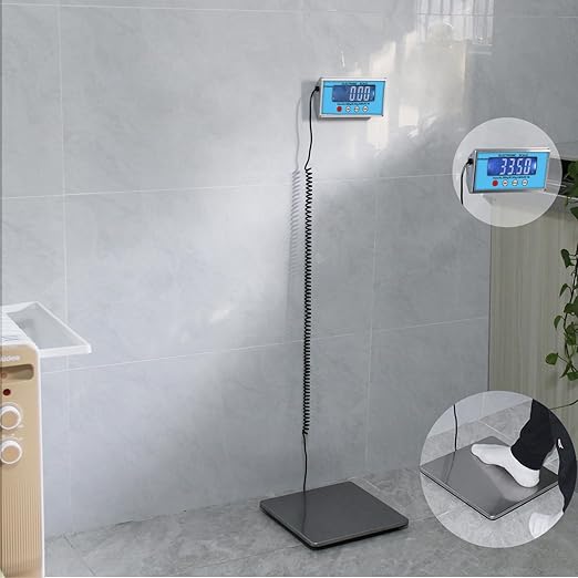 Shipping Scale 440lb with High Accuracy Heavy Duty Stainless Steel Postal Scale with Hold/Tare Digital Shipping Scale for Packages/Luggage/Post Office/Home Battery &amp AC/DC Adapter