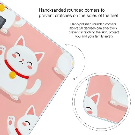Smart Scale for Body Weight Automatic Switch Digital Bathroom Weighing Scale Japan Lucky Cat Funny Fat Cats Pink