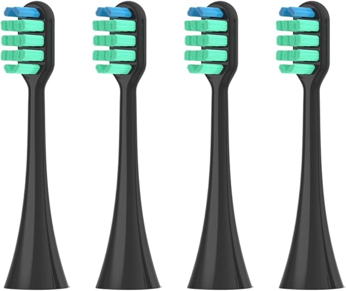 Replacement Toothbrush HeadsCompatible for Panasonic Doltz EW-DC01/DC12/PDL54/PDP51/EW1031/DE92/WEW0980/DL40/DL75/DL82 Electric(4pcs Black)