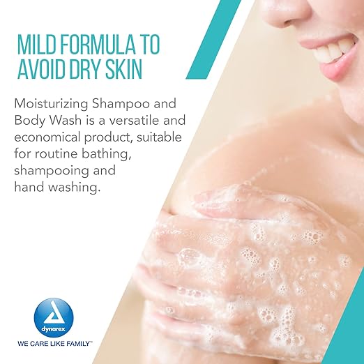 Dynarex Shampoo and Body Wash Unisex - Moisturizing All-in-One Shampoo Body Wash for Skin &amp Hair - Mild Formula for Sensitive Skin - Tropical Scent - 1 Gallon Bottle 1 Jug