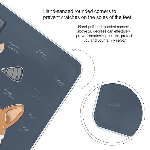 Wearing Clothes Corgi Dogs Weight Scale Digital Electronic Scales Bathroom Scale Larg LCD Backlight Display High Precision MeasurementsTempered Glass