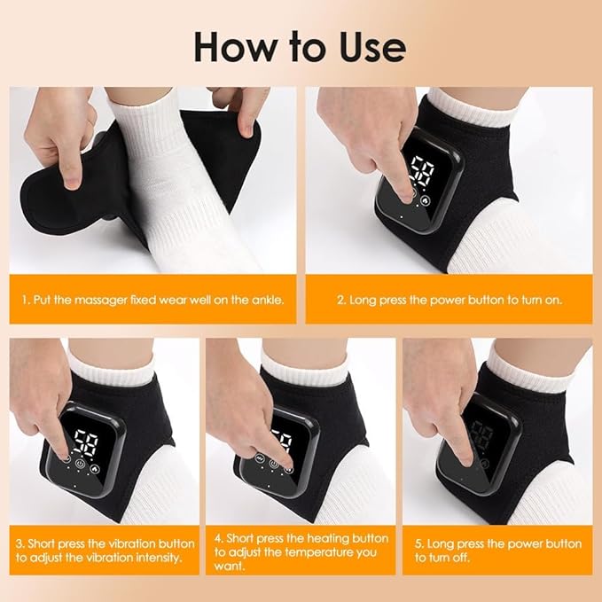 LEBHAR Rechargeable Electric Ankle Vibration Massage Joint Physiotherapy Instrument (Grey)