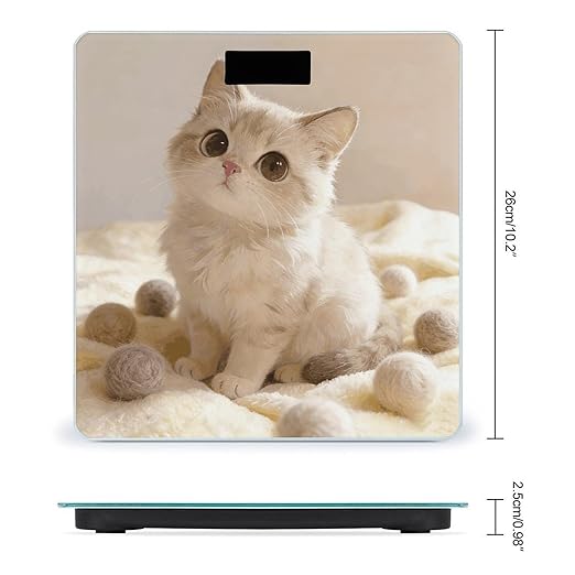 Cute Cat Weight ScaleClear LED Display Bathroom Digital Weighing ScaleTempered Glass Digital Bathroom Scale for Body Weight Capacity Up to 400 Lbs