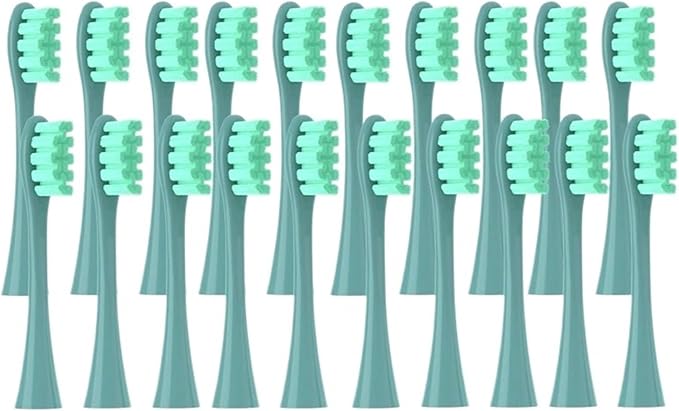 20PCS Replacement Brush Heads Compatible for Oclean Flow/X PRO Elite/X/One/Z1/F1Electric ToothbrushVacuum Sealed Bristle Heads(20 pcs Green)