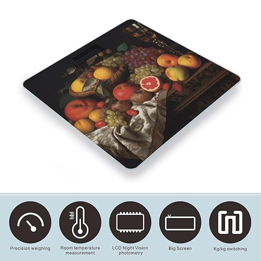 Fruit Weight Scale for Body Weight Digital Bathroom Scale High Capacity Accurate Digital Weighing Scales and Easy-to-Read on Backlit LCD Display Scales