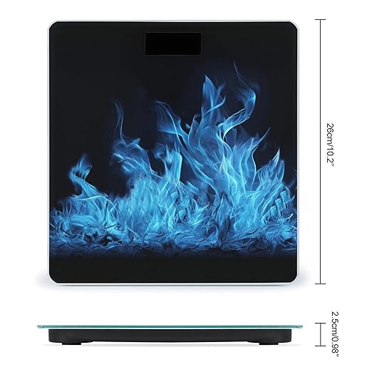 Blue Flame Bathroom Scale Rounded Smart Scale for Body Weight Automatic Power On/Off Weight Scales Accurate Bathroom Digital Scales for Pet Home Bedroom Kitchen