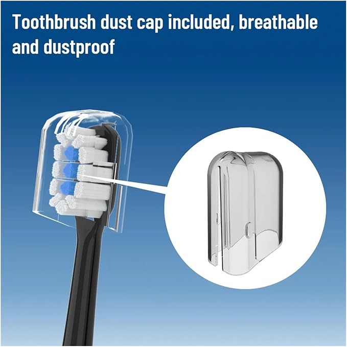 Replacement Brush HeadsCompatible for Mijia T301 T302 T501 /501CSonic Electric Toothbrush Head Soft Bristle Nozzles(T301-302-WH-12Pcs)
