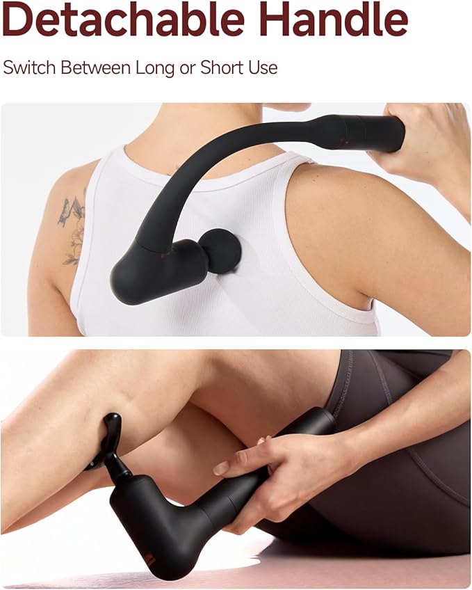 Upgraded 2-in-1 Massage Gun with Heat Pain Relief Deep Tissue Back and Neck Massager with Extension Handle Handheld Muscle Massage Gun for Back Shoulder ArmThigh FSA-HSA Eligible