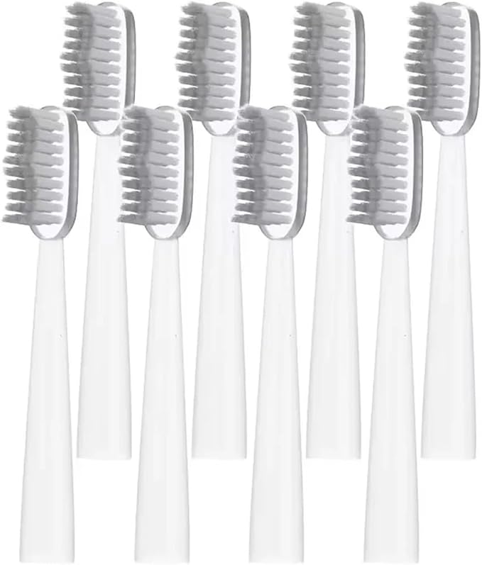 6/12pcs Replacement Toothbrush HeadsCompatible for Jianpai JD015 Sonic Electric Soft Cleaning Bristles Nozzles(Ivory)