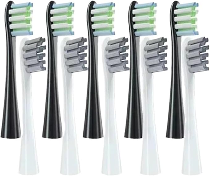 Compatible for Oclean One/ Air2 /SE/X/X PRO/ Z1/ F1 Sonic Electric Toothbrush Head 10 Pcs Replaceable Brush with Independent Package(5Black5Gray)