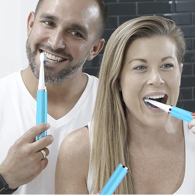Pop Sonic Ultimate Pro Rechargeable Toothbrush (Hawaiian Blue) - 40000 Strokes/Min - Long-Lasting Nylon Bristles - Teens &amp Adults with Quadrant Pacer &amp Timer