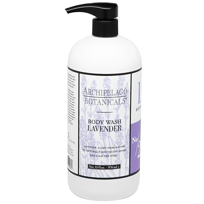 Archipelago Botanicals Lavender Body Wash Cleansing and Moisturizing Body Wash for Dry Skin Soft and Smooth Skin Free from Parabens Phthalates and GMOs (33 oz)