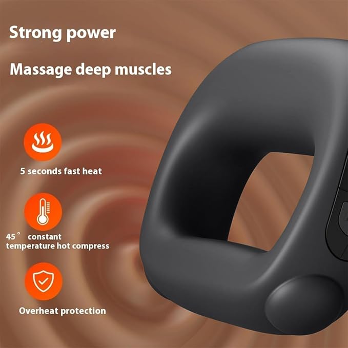 Deep Tissue Percussion Muscle Massage Gun: with Heat Adjustable Intensity and Speed Super Quiet USB-C Rechargeable Portable Pain Relief for Athletes and Everyone Ideal Gift（Black）