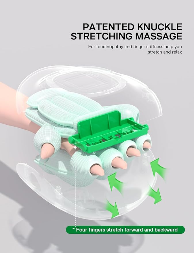 Medisana Hand Massager with Heat and Compression Cordless Hand Massager for Arthritis and Carpal Tunnel Relief Knuckle Stretching Massage Birthday Christmas Gifts for Men Women Dad Mom-Black
