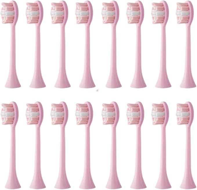 Replacement Toothbrush HeadsCompatible for Lenovo B002DC/B009DC/B001/B004/B005/B006Soft Deep Cleaning Whitening8-16pcs(16pcs Pink)