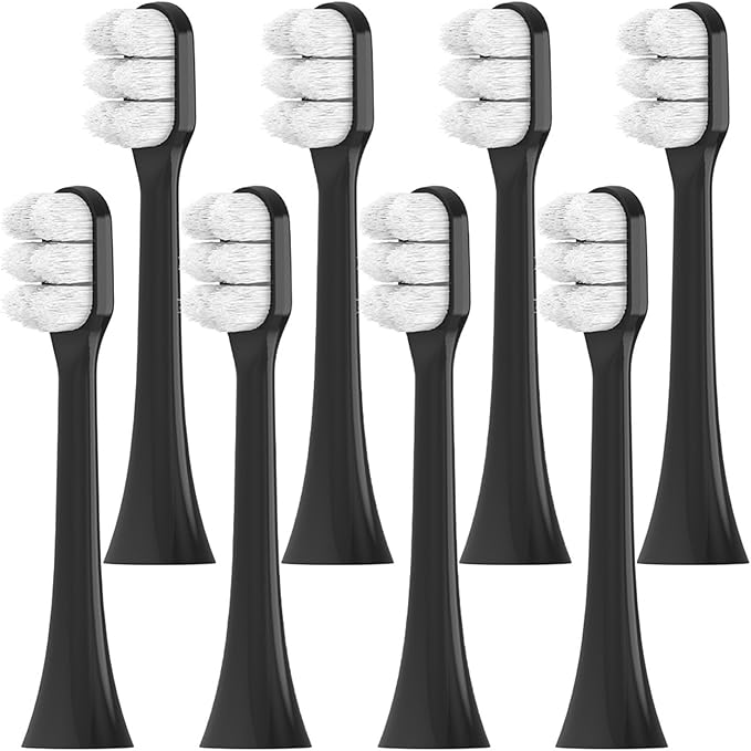 8 Pcs Compatible for Toothbrush Replacement Brush Heads Refills for 4100 4300(Black-8 Pcs)
