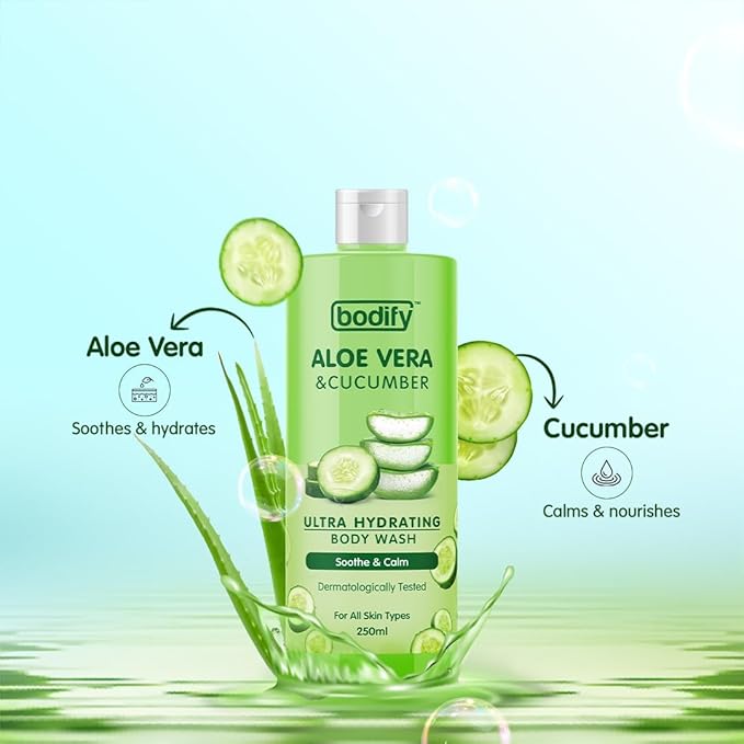 Aloe Vera &amp Cucumber Ultra Hydrating Body Wash 250 Ml | Soothe &amp Calm | Paraben Free | All Skin Types