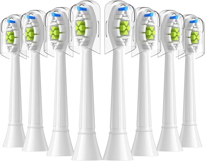 8/12/16pcs Replacement Toothbrush Heads Compatible for Philips Electric Brush Head 4100 6500 6100 7500 5300 1100(8pcs White)