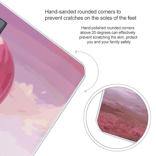 Pink Hot Air Balloon Bathroom Scale for Body Weight 400 Lb Weight Scale with High Precision Sensors Tempered Glass Highly Accurate Digital Weighing Machine for People
