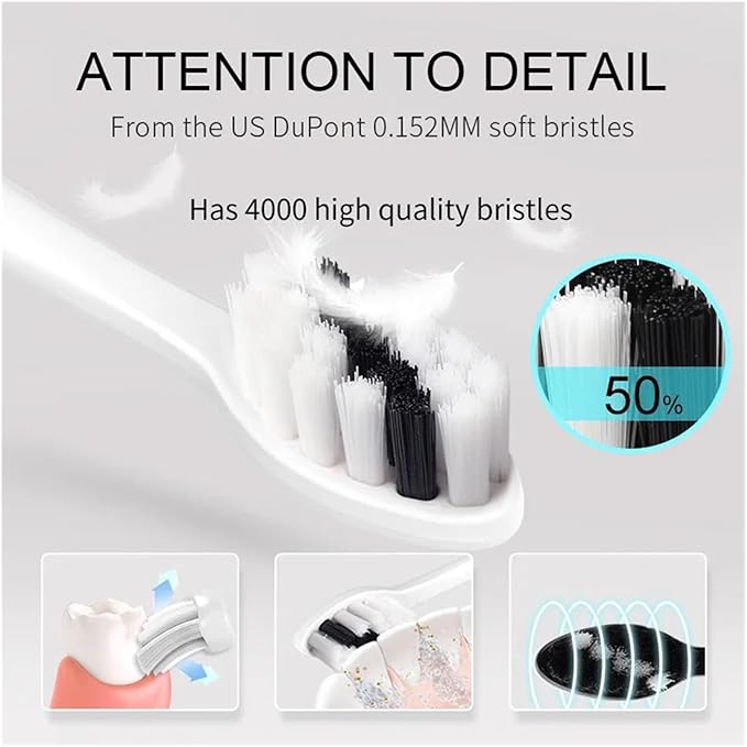 Electric Toothbrush Replacement Heads Compatible for 2725/S2/S5/SX/SG9724/8/16PCS(4White)