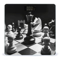 Black and White Chess Bathroom Scale Rounded Smart Scale for Body Weight Automatic Power On/Off Weight Scales Accurate Bathroom Digital Scales for Pet Home Bedroom Kitchen